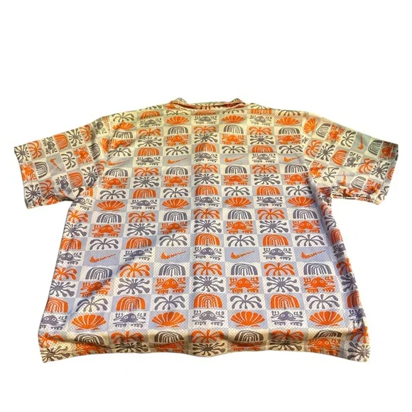 Nike Men's Orange and Gray Patterned Shirt - Picture 2 of 12